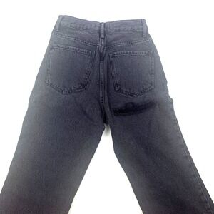 PacSun Dad Jean Womens‎ Sz 25 Black Button Down High Rise Ripped Back